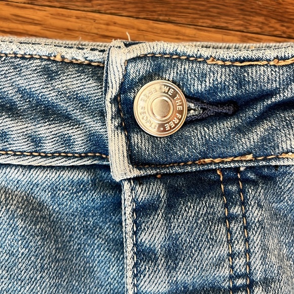 Free People Curvy High Waist Denim Shorts In light Blue wash 27 - Picture 7 of 9